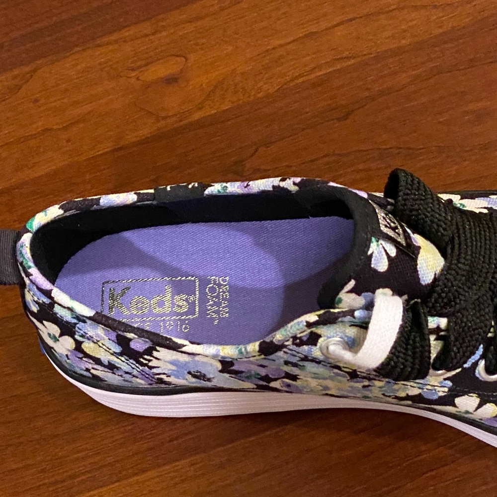SOLD Keds Platform Triple Up Black Floral Sneaker - Picture 4 of 8